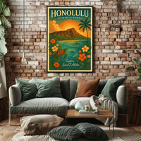 Honolulu Vintage Travel Poster Aloha Spirit Unveiled