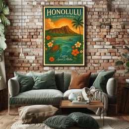 Honolulu Vintage Travel Poster Aloha Spirit Unveiled