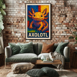 Axolotl Mosaic Art Poster