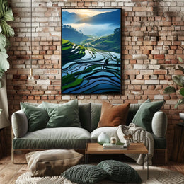 Serene Terraced Landscapes Poster