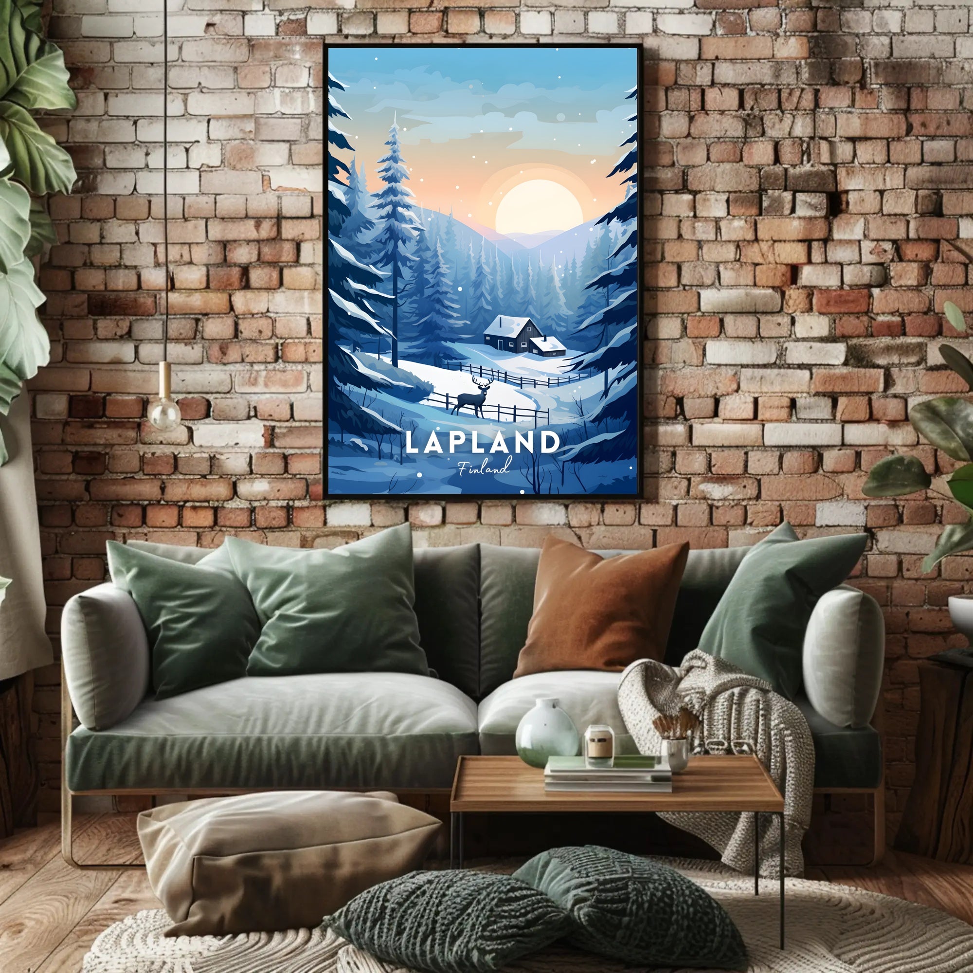 Serene Winter Scene in Lapland Travel Poster