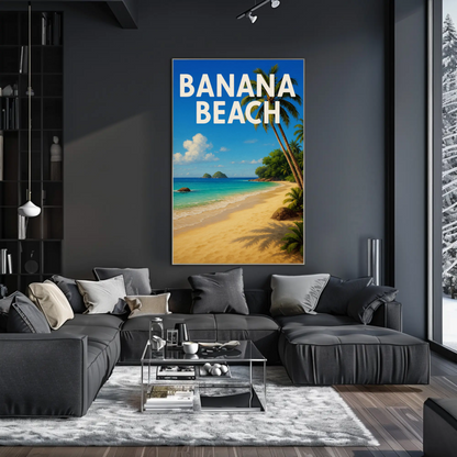 Banana Beach Tropical Paradise Poster Travel Poster