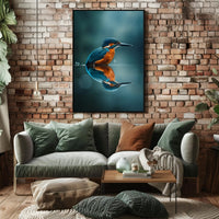 Kingfisher Bird Reflection Animal Poster PosterGoat