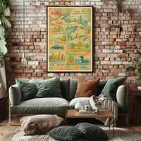 Michigan Upper Peninsula Abstract Typography Art Poster