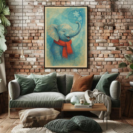 Winter Elephant Poster