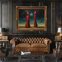 Surreal Starry Night Futuristic Sci-Fi Poster