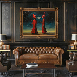 Surreal Starry Night Futuristic Sci-Fi Poster