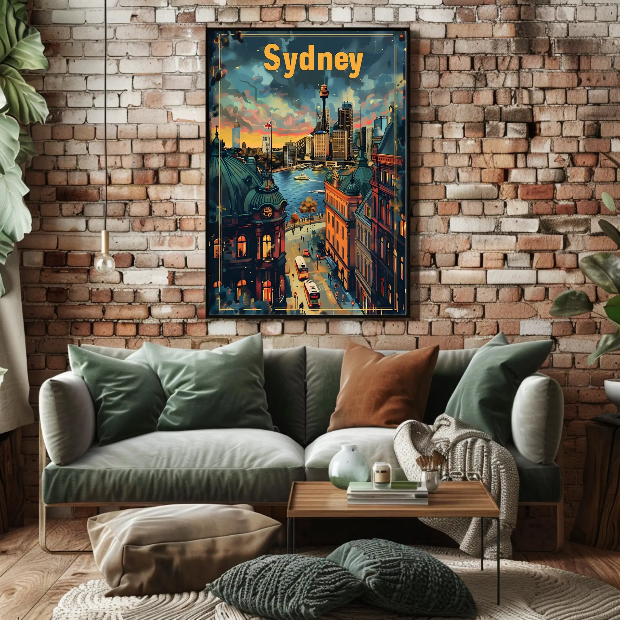 Sydney Skyline Sunset: Vibrant Urban or Cityscape Poster
