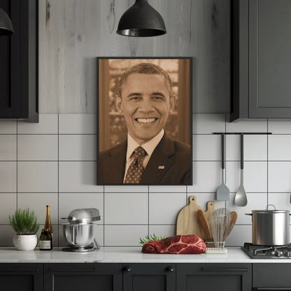 Barack Obama 44th President Sepia Photo