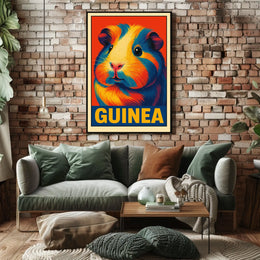Vibrant Guinea Pig Portrait Poster