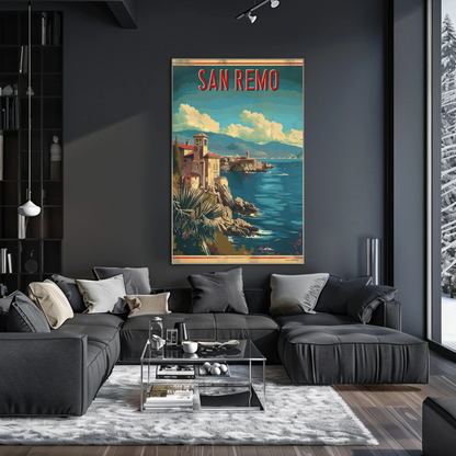 San Remo Italy Riviera Coastal Travel Poster