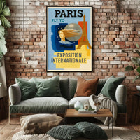 Fly To Paris Exposition Internationale Poster