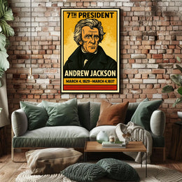 Andrew Jackson 7th President of the United States Inked Comic Style Poster
