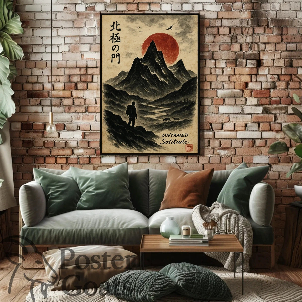 Untamed Solitude: Majestic Mountain Scene Cultural or Heritage Poster
