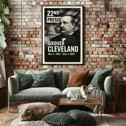 Grover Cleveland Vintage Portrait Historical Presidential Poster