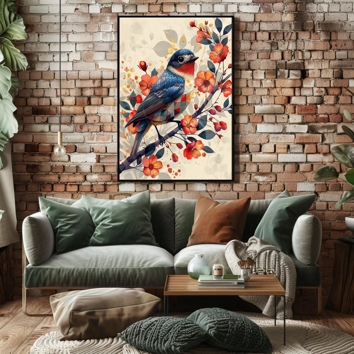 Vibrant Bird And Blossoms Poster