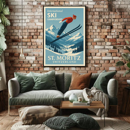 International Ski Championships at St. Moritz Poster