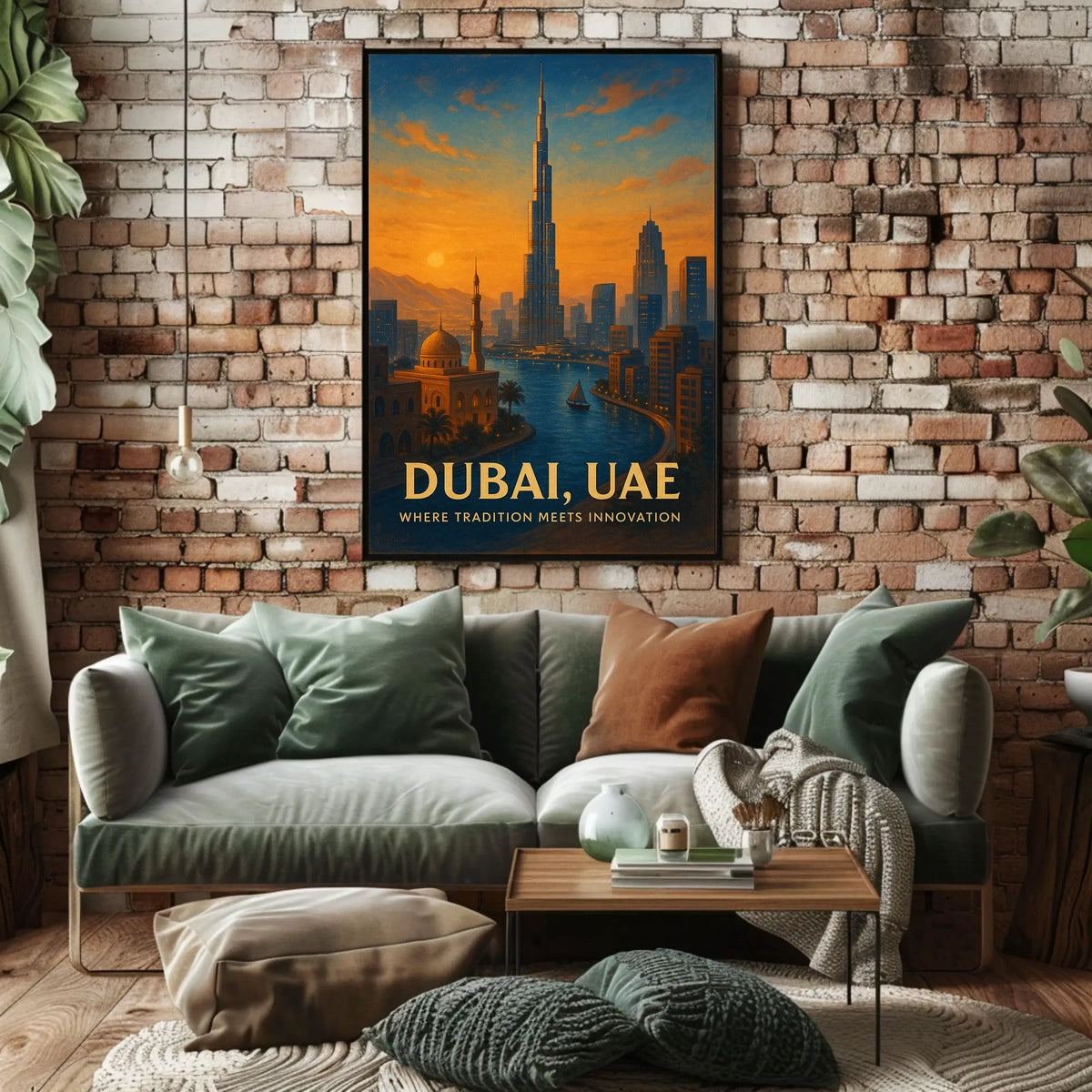 Dubai Skyline Poster: Tradition Meets Modernity at Sunset