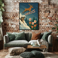 Reindeer Ski Jump Poster