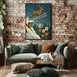 Reindeer Ski Jump Poster