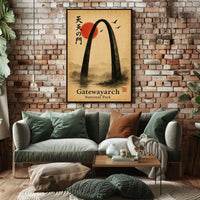 Gateway Arch National Park East Asian Art Ink Painting Poster