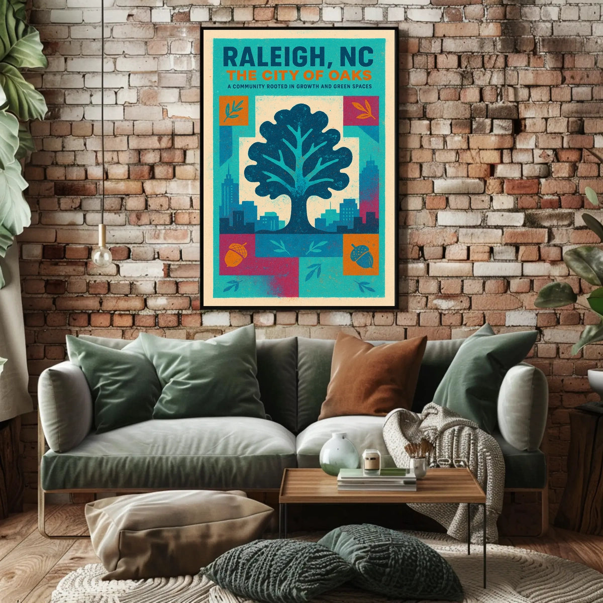 Raleigh, NC The City of Oaks Poster