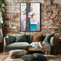 Winter Birdhouses Poster