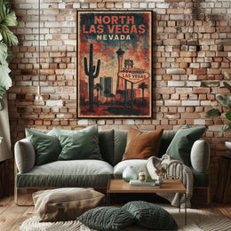 North Las Vegas Vintage Art Deco Poster