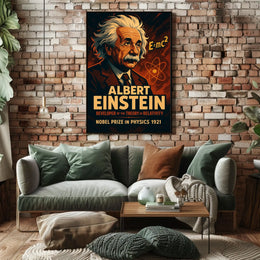 Einstein Nobel Prize 1921 Vintage Science Collectors Poster