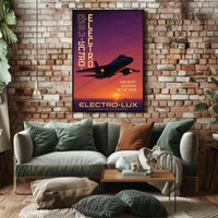 Stealth Jet Silhouette at Sunset Poster