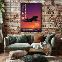 Stealth Jet Silhouette at Sunset Poster