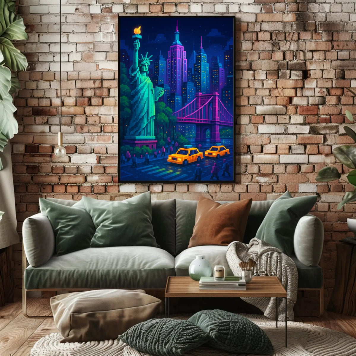Pixelated New York Cityscape Poster