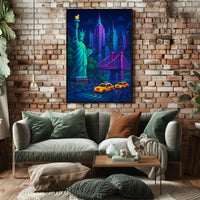 Pixelated New York Cityscape Poster