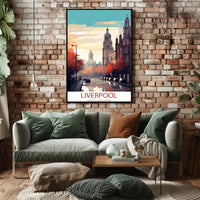 Liverpool Street Scene in Autumn: Urban or Cityscape Poster