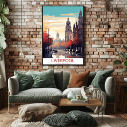 Liverpool Street Scene in Autumn: Urban or Cityscape Poster