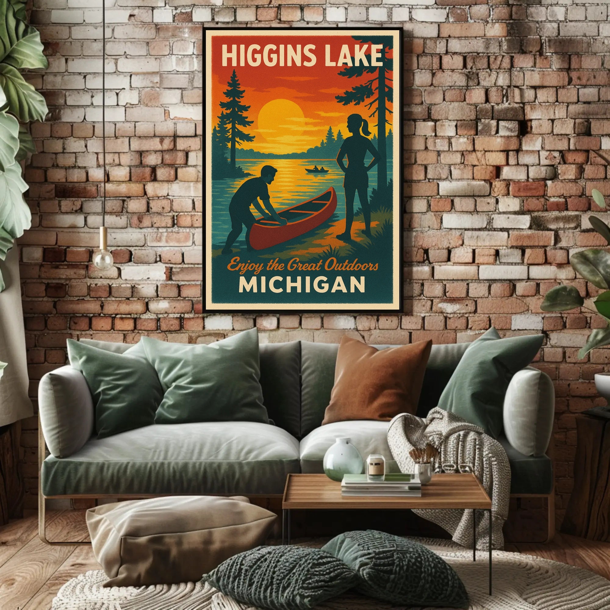 Higgins Lake Sunset Travel Poster
