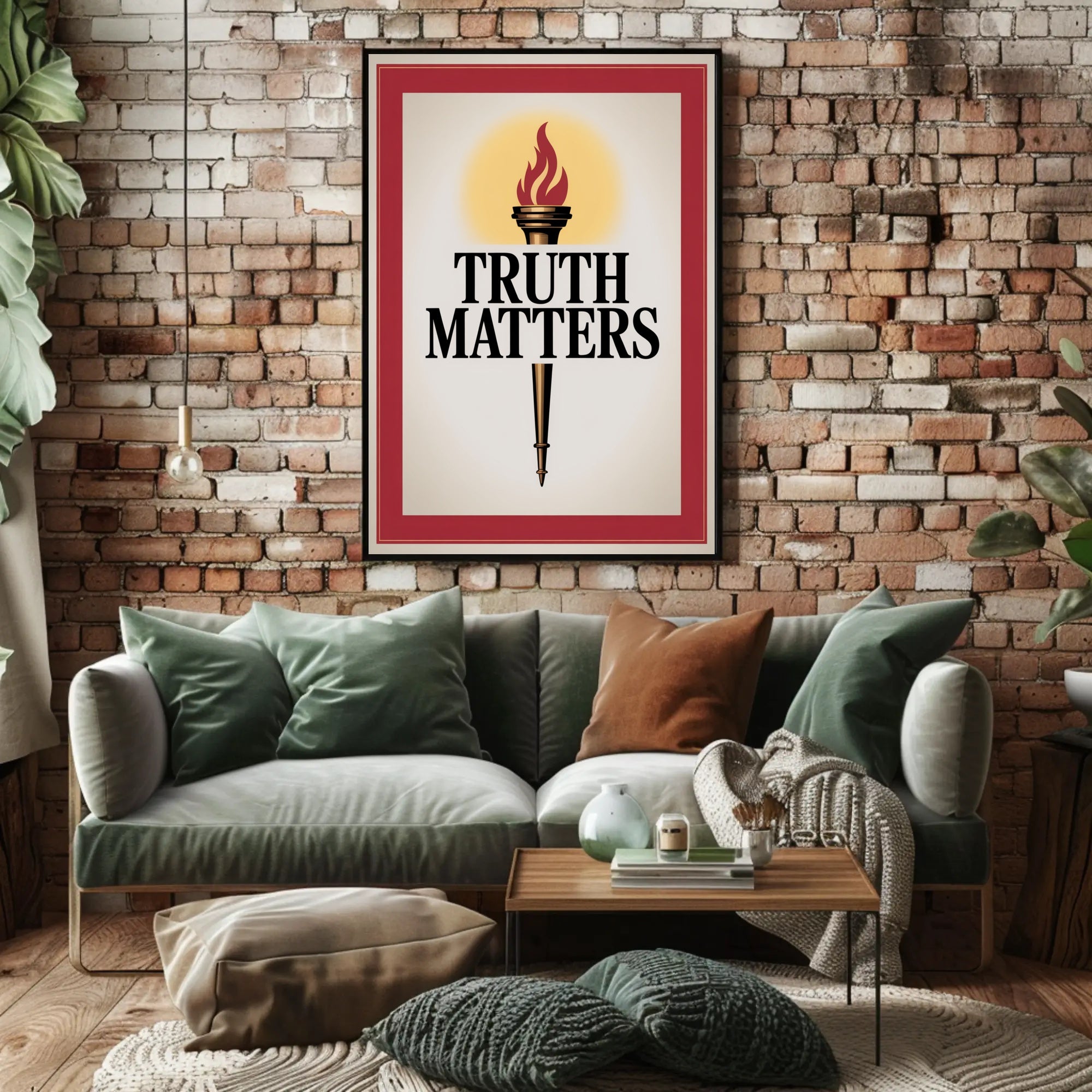 Truth Matters Torch Enlightenment Motivational or Quote Poster