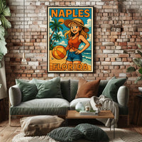 Naples Florida Beach Vibes Poster Coastal Wall Art 18x24