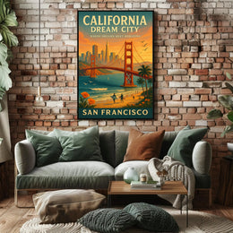 California Dream City Wall Art Print PosterGoat