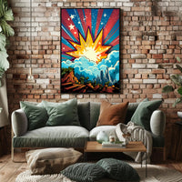 Cosmic Explosion Over Cityscape Poster
