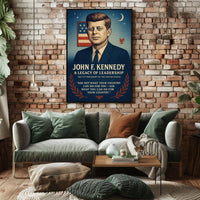 John F. Kennedy Patriotic Vintage Leadership Poster