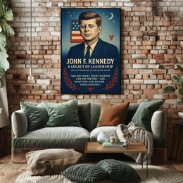 John F. Kennedy Patriotic Vintage Leadership Poster