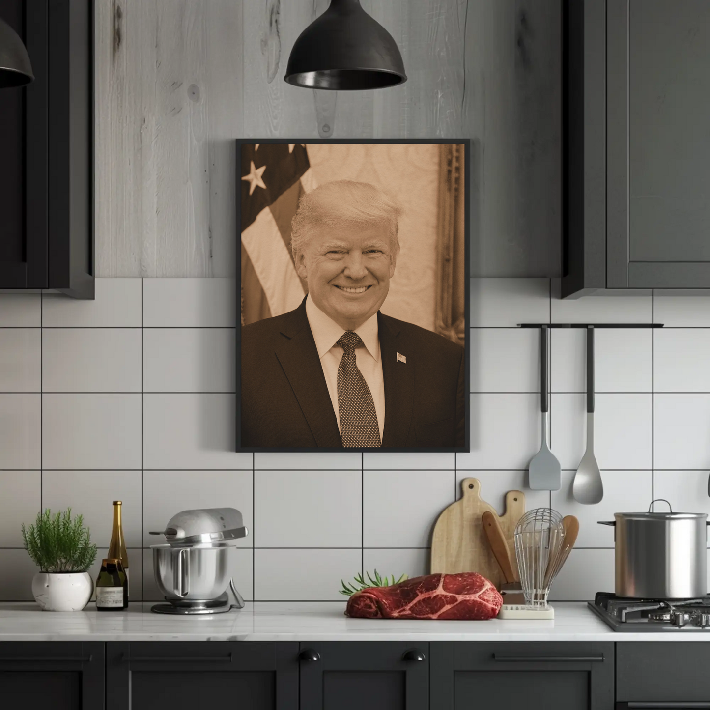 Donald Trump 45th President Sepia Photo