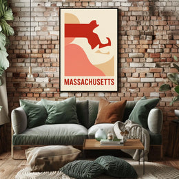 Massachusetts Abstract Art Poster