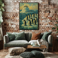Penguins on Ice: Serene Antarctic Animal Poster
