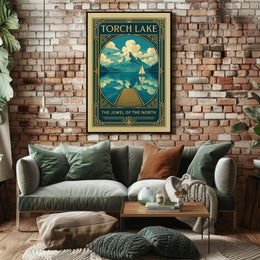 Torch Lake Vintage Travel Poster