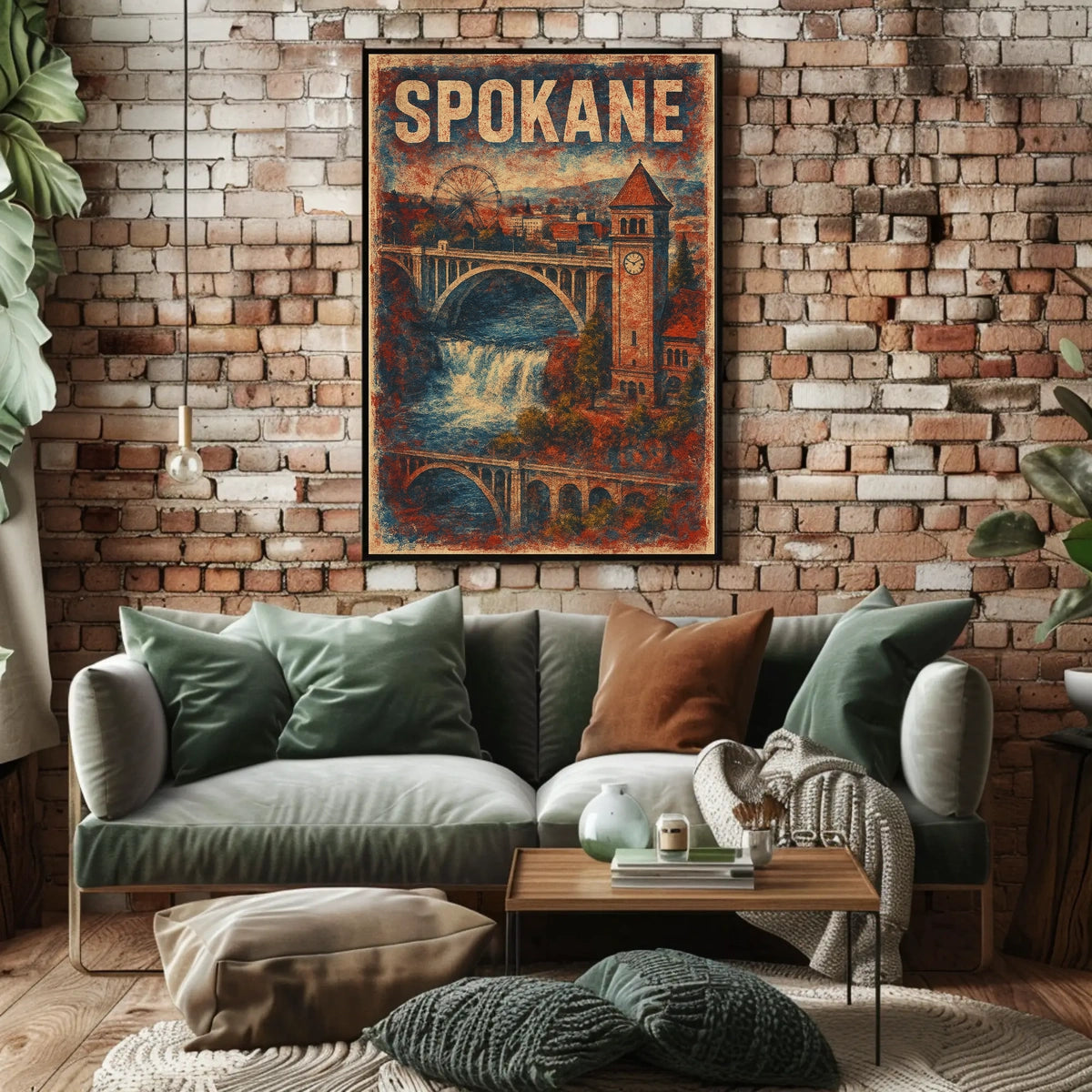 Vintage Spokane Clock Tower Steampunk Collectors Poster