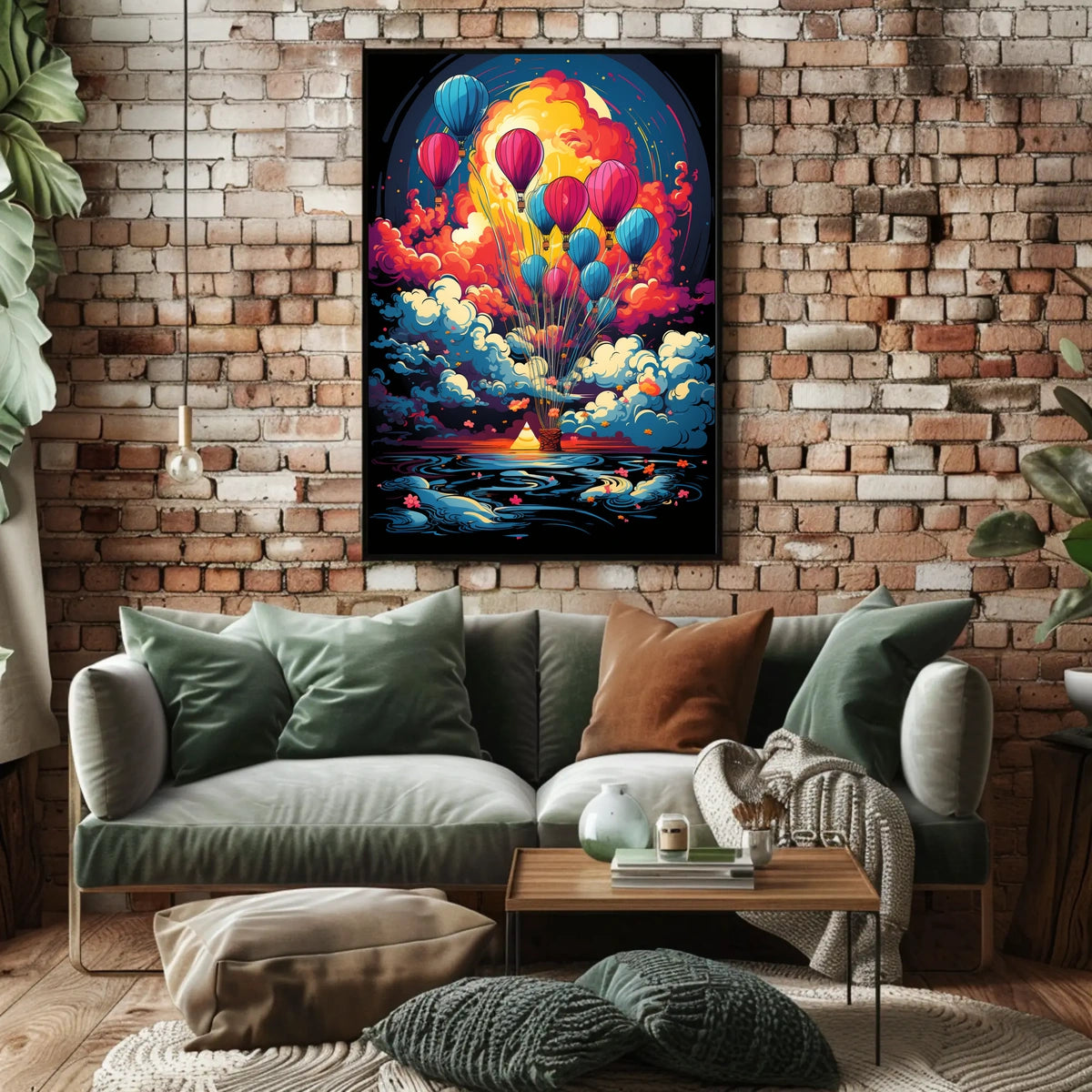 Fantasy Adventure Hot Air Balloon Art Poster