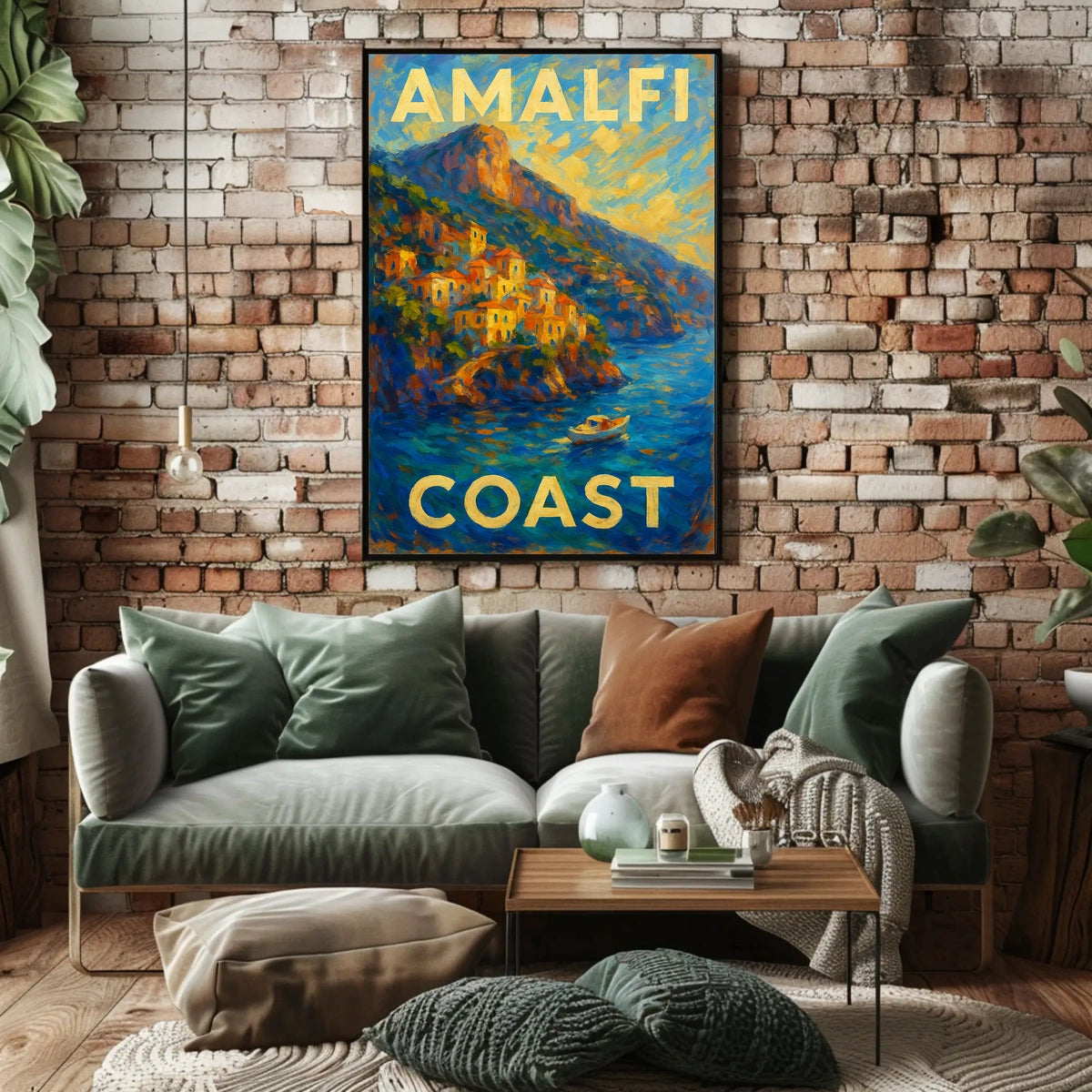 Amalfi Coast Poster Wall Art Coastal Decor Italy 18x24 Inches