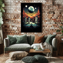 Sci-Fi Visionary Landscape on Alien Planet Futuristic Sci-Fi Poster